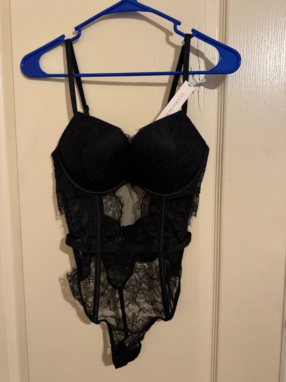 NWT! Victoria's Secret Black Lace Bodysuit Chemise